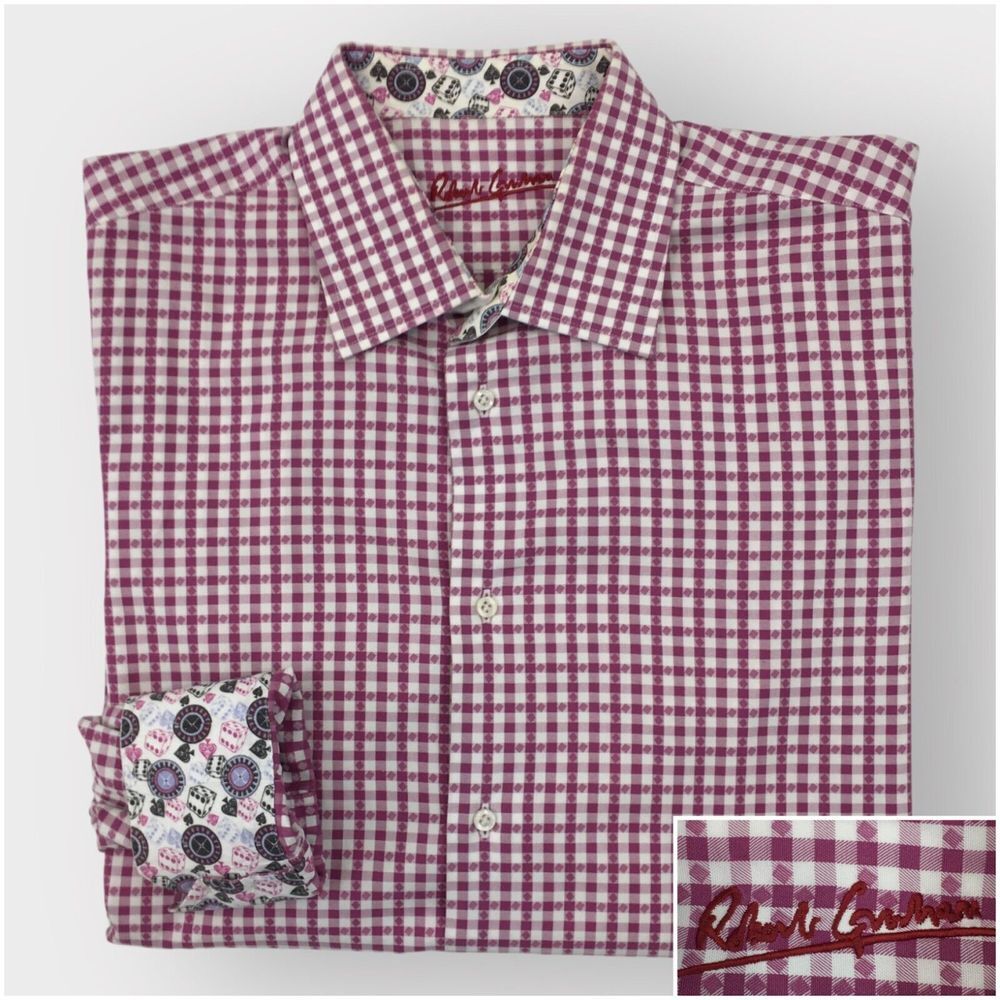 Robert Graham Mens Button Up Shirt Long Sleeve Mens‎ Size 43 XL Cotton Casual
